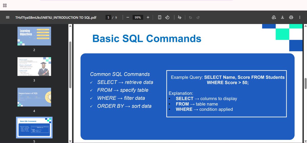 dicta_andy's tweet image. Slides are up! SQL class begins today. I hope God helps me understand it cause… Omo! Fingers crossed sha🤞🏾. Countdown to 18:00pm 💕
@ezekiel_aleke @TechSphereAcad 

#day55 #60DaysOfTech #SQL #dataanalystinthemaking #LearningWithTS #justagirlwholikesdata💕