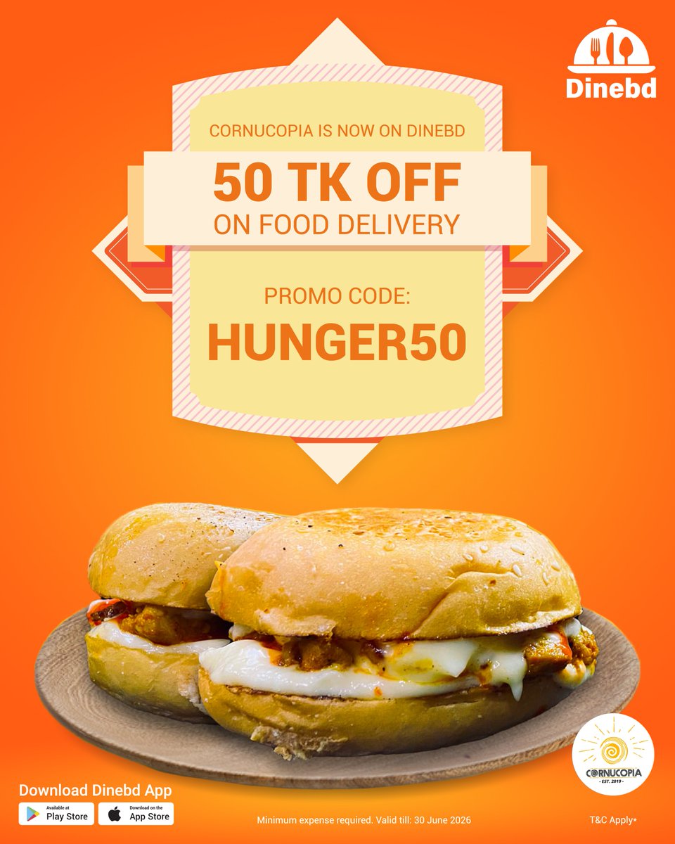 Dinebd_official's tweet image. Cornucopia is now available on Dinebd!
Enjoy flat 50 Tk off on Cornucopia orders through Dinebd app. 

📲 Download the Dinebd app now!

App Store Link: apps.apple.com/gb/app/dinebd/…

#dinebd #dhaka #FoodDelivery #takeaway #FoodAtYourFingerTips