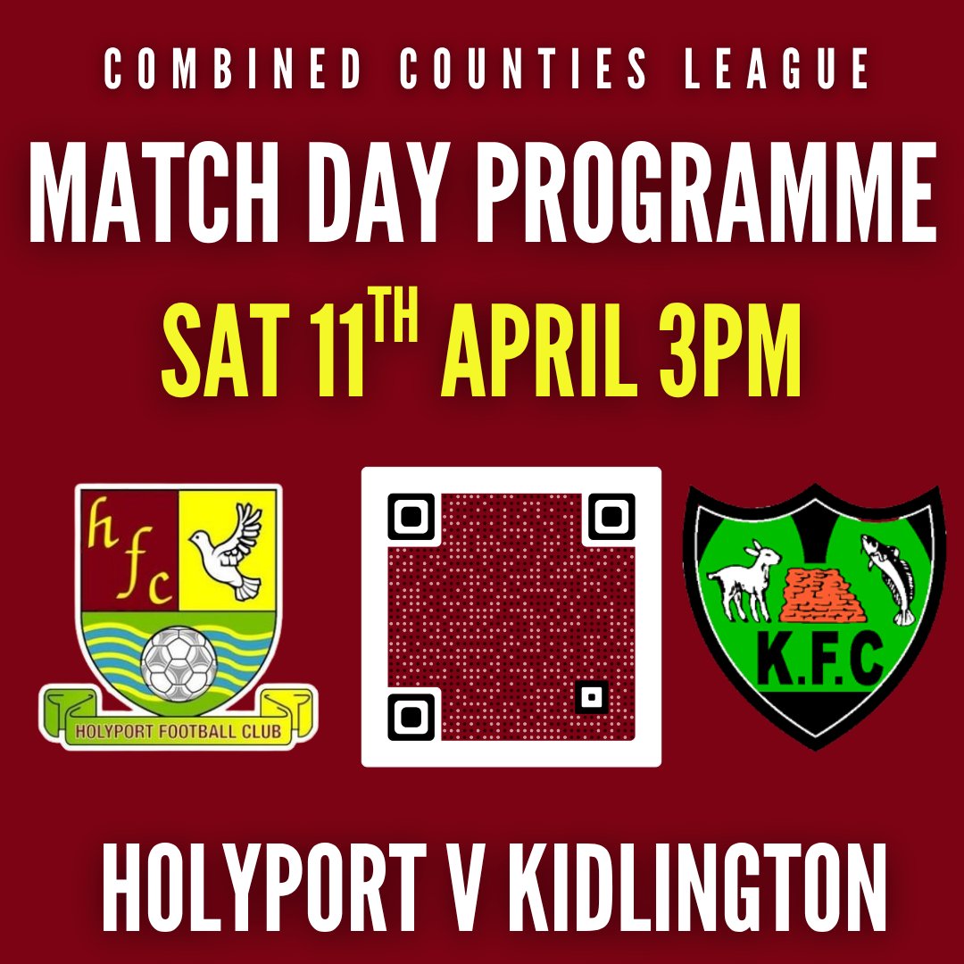 HolyportFC's tweet image. 🚨 MATCH DAY PROGRAMME 🚨

Scan the QR code or head to ➡️ tinyurl.com/4hvuhet4 to get your free copy of today's match day programme vs @kidlingtonfc_

#HolyportFC #groundhopper #programme @comcofl @fiberkshire #NLprogs #danhorton #summerleaze #howdens