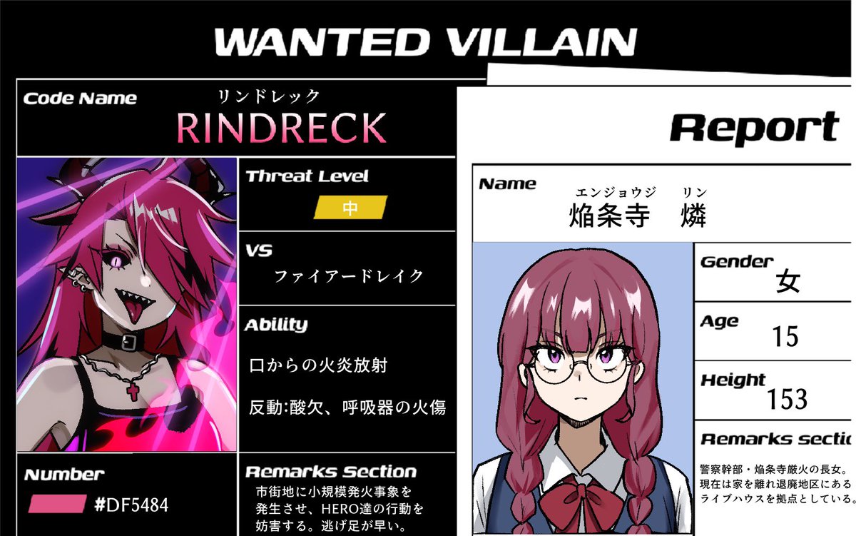 JIYUGENKI's tweet photo. @ASH_kabe #VS_VILLAIN
ファイアードレイクのVILLAIN『RINDRECK』
家出中のロックガール🎸🩷です！よろしくお願いします！ https://t.co/JXWQfHUZ1x