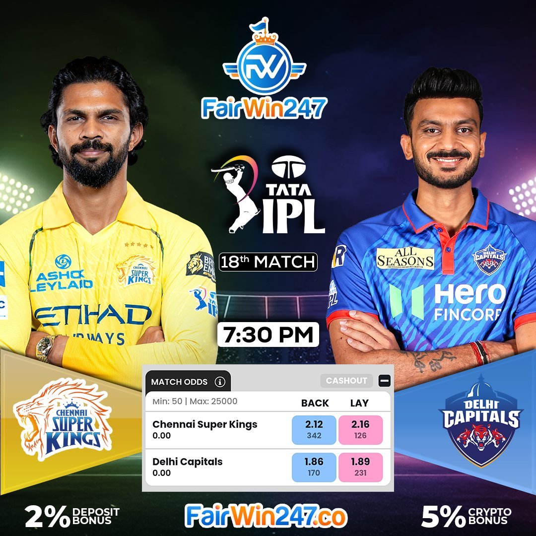 EdgeGod_'s tweet photo. CSK vs DC 

Take your bets on https://t.co/swjVymOxlG 

#IPL2026 https://t.co/FuE9aUZReM