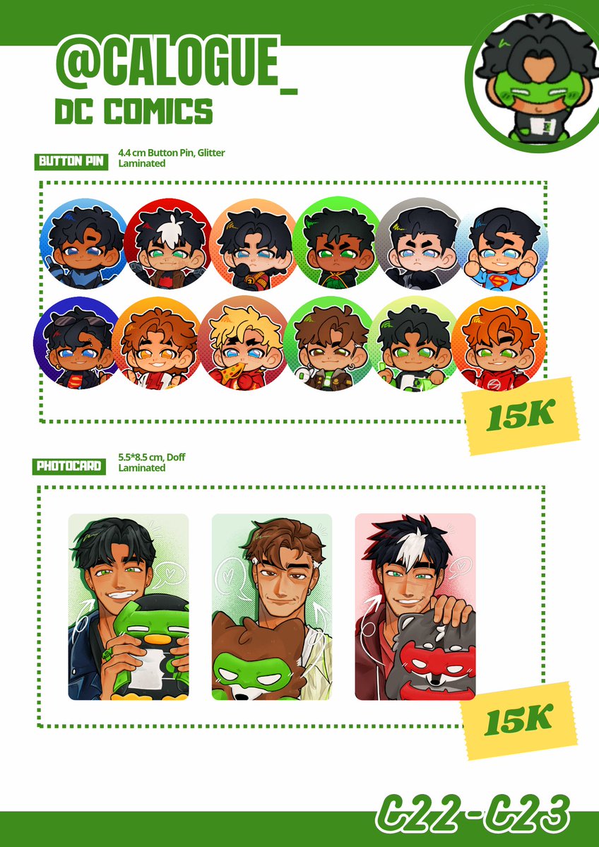 calogue_'s tweet image. [ ❤️ + 🔄 are appreciated ]

CALOGUE'S #COMIPARA6 OTS CATALOGUE!

📅 18-19 April 2026 
📍 Comipara 6 @ Jogja Expo Center
🎫 DIH SAINZ (C22-C23)
⭐ Fandom: DC COMICS

#Comipara6catalogue