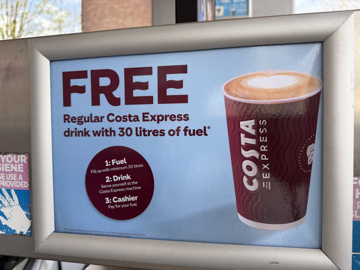 debarshid's tweet photo. Not sure after 30 litres of fuel I will have appetite for 1 more regular coffee https://t.co/oitXmPTorG