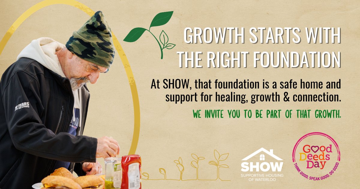 SHOWaterloo's tweet photo. Every moment of learning and healing at SHOW is a sign of new beginnings. 🏠🌱

💙Celebrate Good Deeds Day by supporting growth that transforms lives. Donate now and make a difference! 
https://t.co/ctPE9CHqnZ

#housingforall #waterlooregion https://t.co/Q3qpYtStO2