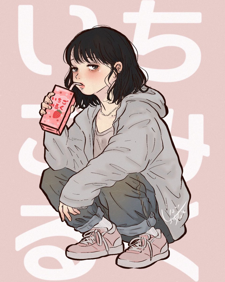 いちごみるくの季節🍓

#illustration
#digitalart
#artwork
#illustrator