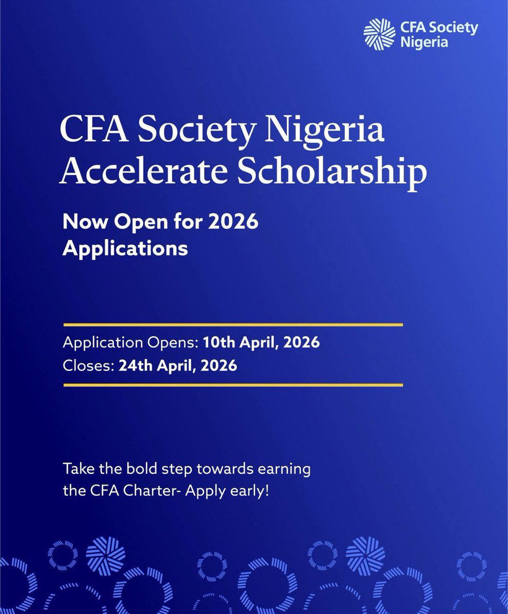 hannytalker's tweet image. We know there are many talented candidates ready to take the CFA exams but are held back by financial constraints.

This is why the Accelerate Scholarship exists.

If you are a Nigerian candidate planning to register for CFA Level I or Level II and need financial support, we