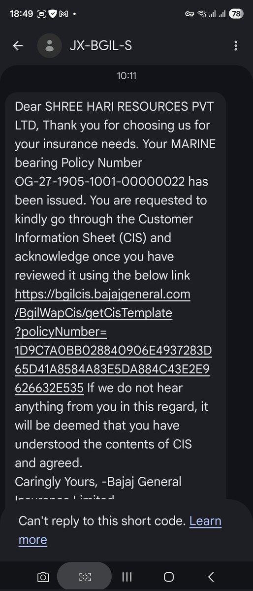 asjatu's tweet photo. Dear @bajajgeneral who is this person and why i am receiving this messages... I don't have any policy with you nor i have applied for the same... Kindly contact the right person and remove my number from this... Thanks https://t.co/MIT4fCYmCh