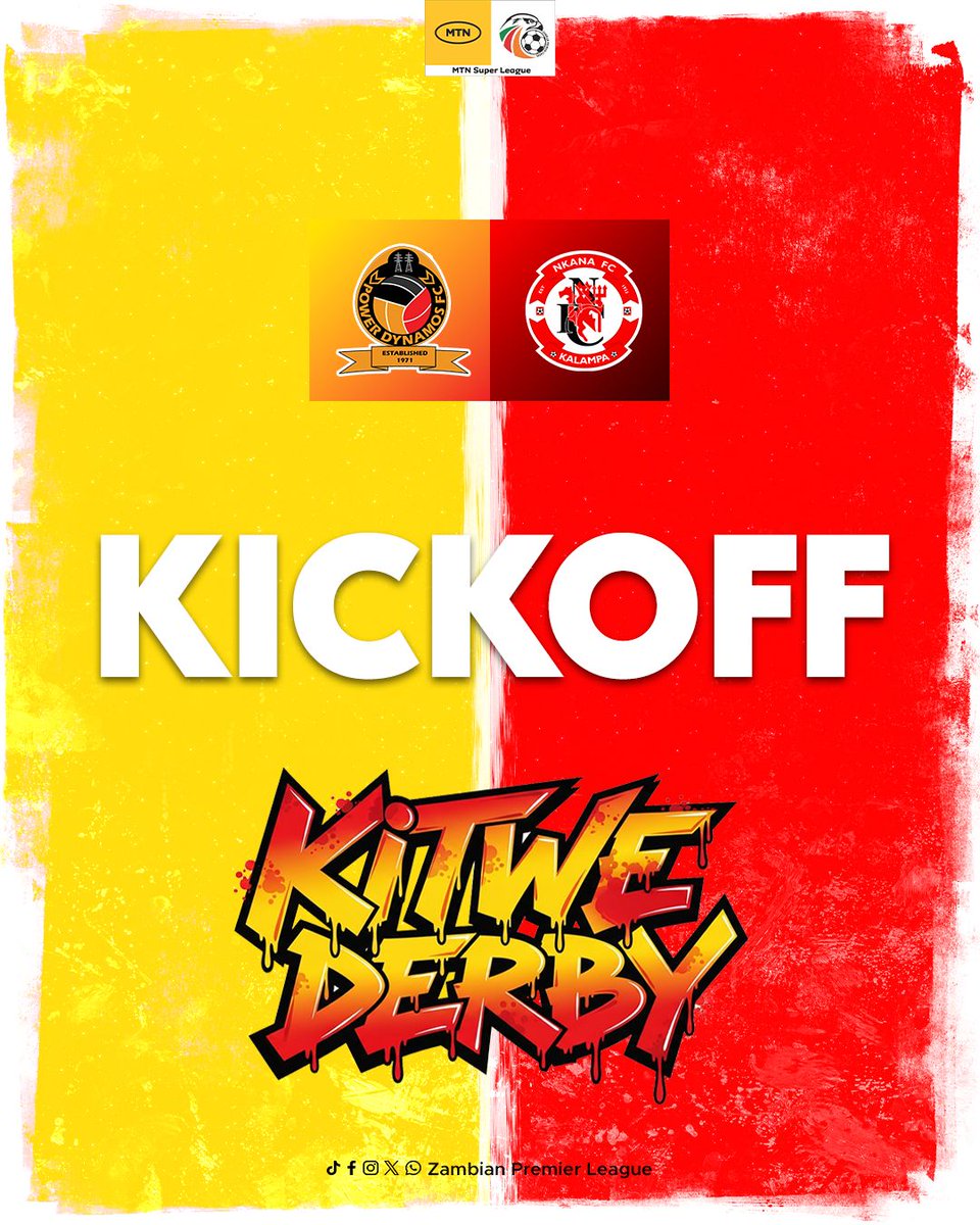 zambia_zpl's tweet photo. DERBY DAY!
We are Underway!
#MtnSuperLeague
#KitweDerby
#KopalaDerby
#ZPL https://t.co/tdLOyvFFAc