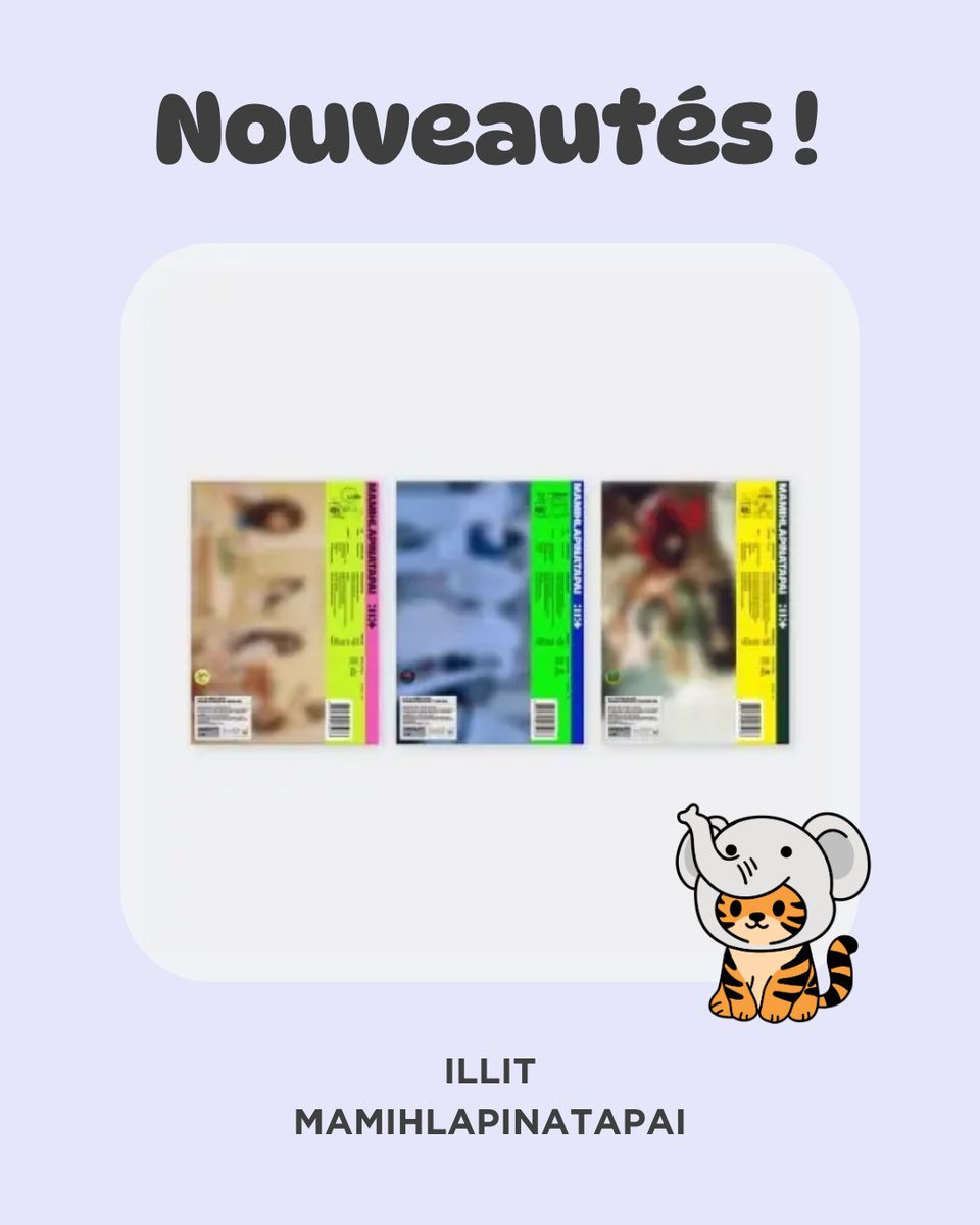 ⏳ Précommande ⏳ jusqu’au 30 avril  : ILLIT - MAMIHLAPINATAPAI

Pre-order until April 30

>> aikop.fr/produit/illit-…

🌍 Delivery in Europe, DOM-TOM, Maghreb, Turkey

#Illit #kpop