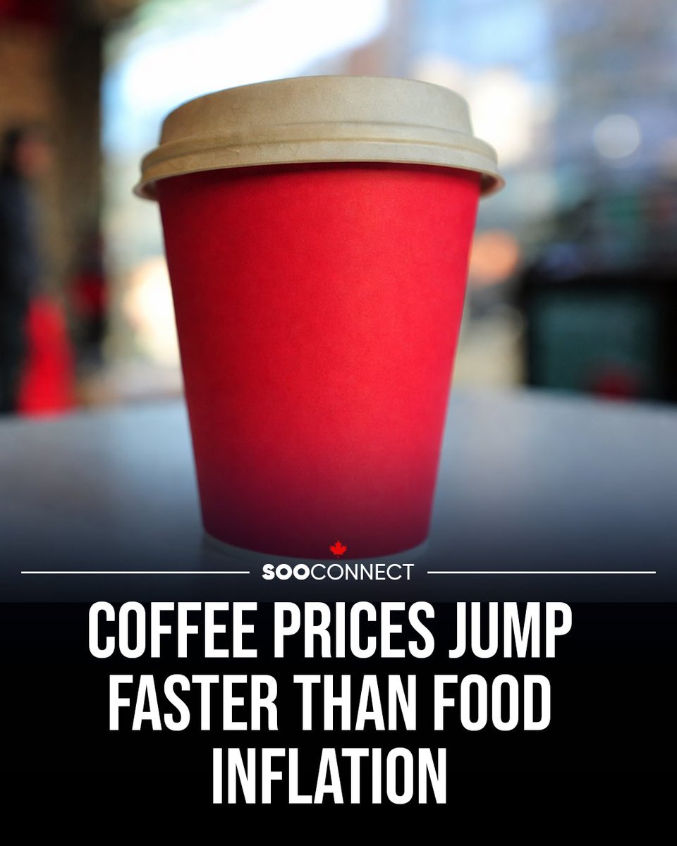 sooconnect's tweet photo. Your daily coffee could take a bigger bite out of your budget in 2026. New Statistics Canada data shows coffee prices jumped 30.8% year over year, making it one of the biggest drivers of food inflation. https://t.co/3IFDmiicFB