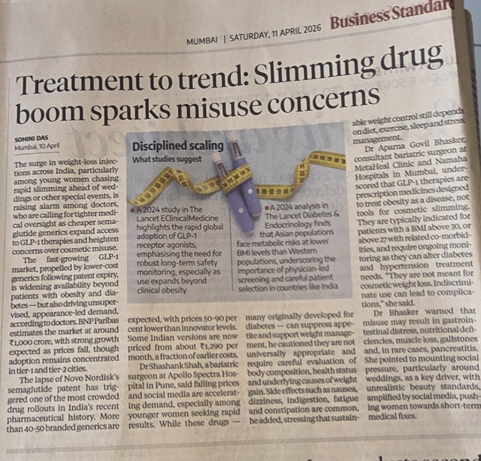 Finally, the narrative is catching up with reality.After the euphoria around GLP-1 “wonder drugs” like Ozempic and Mounjaro, concerns are now surfacing misuse, cosmetic chasing over clinical need, and long-term safety questions. From treatment to trend is always a dangerous