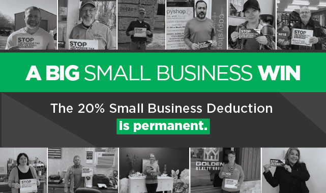 NFIB's tweet image. This Tax Day, over 30 million #SmallBusinesses are breathing a sigh of relief over not seeing a massive tax hike. The 20% Small Business Deduction was a landmark victory. Hear what this deduction means from a small business owner: vimeo.com/1181312649?sha…