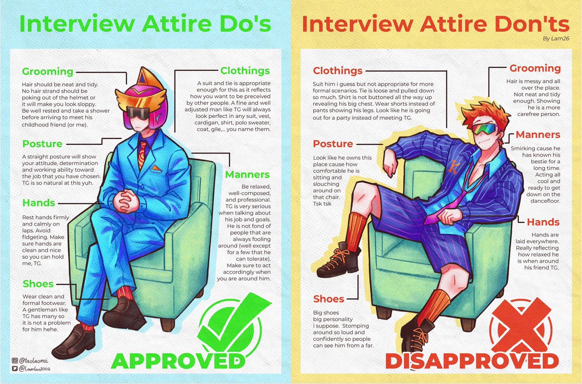lamlun2002's tweet image. Interview? attire trend with KnT 💙🧡👔✨
#justdance #justdancefanart #fanart
@justdancegame