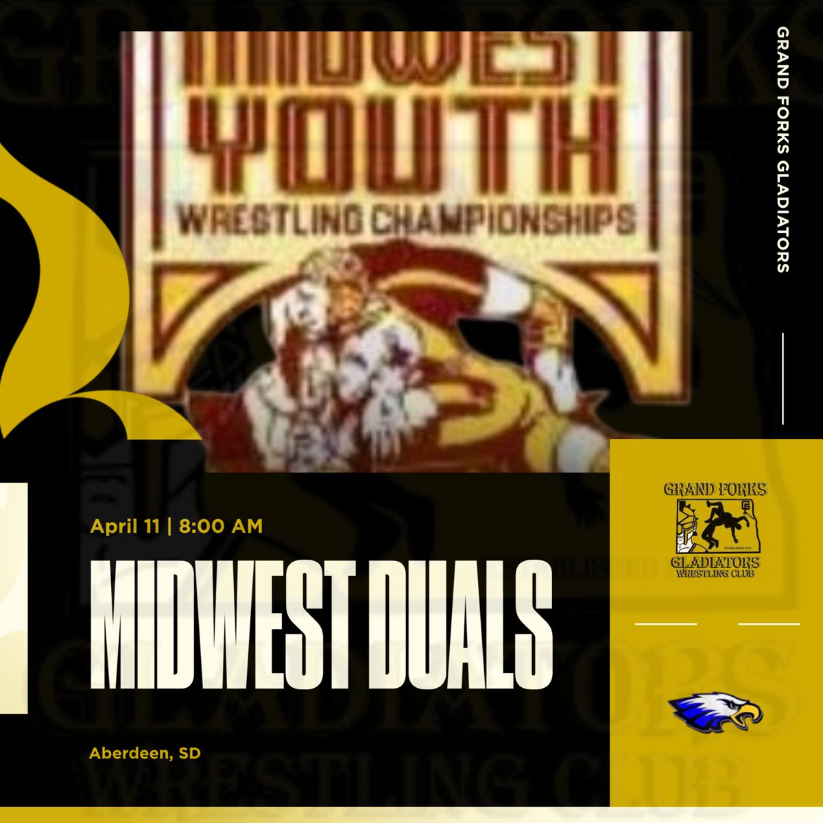 Midwest Duals:

📍: Aberdeen, SD
🏟️: Barnett Center
🕘: 8:00 AM
📊/📺: usabracketing.com

#GFGWC