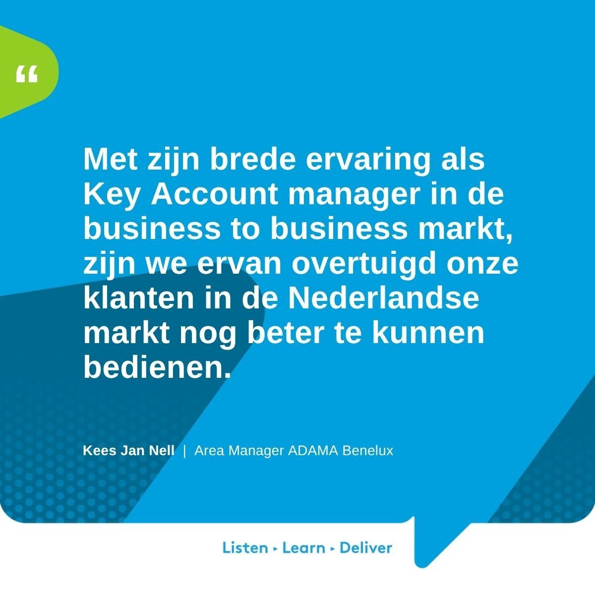 Adama_NE's tweet photo. Wij zijn blij met onze nieuwe collega Michel Graafmans! Michel is Key Account Manager in Nederland voor ADAMA Benelux. 👋

Benieuwd naar wie Michel? Lees het interview hier: https://t.co/S3k7ycCoB5! https://t.co/spKQUgCK7H