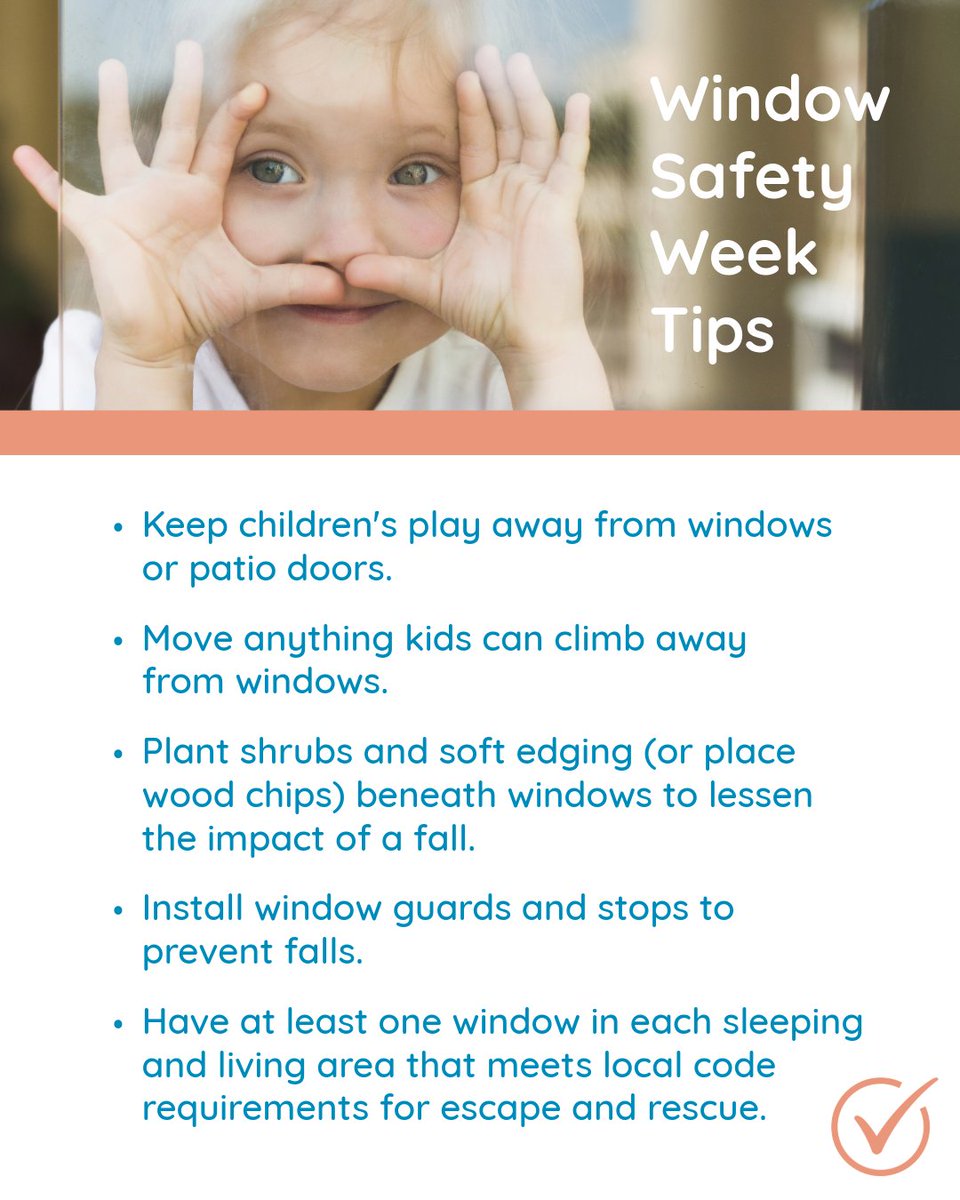childrensatvcu's tweet image. Open windows can be dangerous any time of year for young children. Here are a few simple tips to keep your children and loved ones safe all year round. #CHoR #WindowSafetyWeek