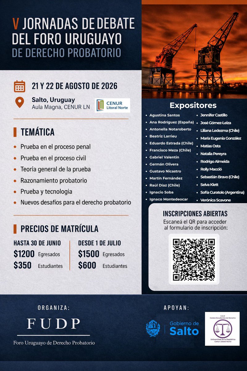 Foro Uruguayo de Derecho Probatorio tweet media