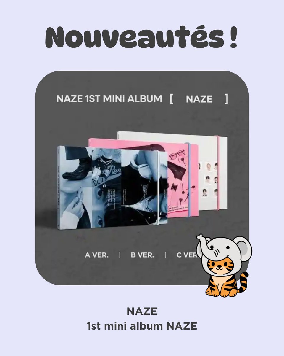 ⏳ Précommande ⏳ jusqu’au 4 mai : NAZE - 1st mini album NAZE

Pre-order until May 4

>> aikop.fr/produit/naze-1…

🌍 Delivery in Europe, DOM-TOM, Maghreb, Turkey

#naze #kpop
