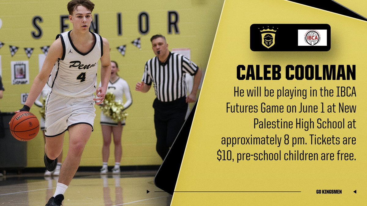 Pennboyshoops's tweet photo. Caleb Coolman was selected to the IBCA Futures Game for the second season and will play at New Palestine High School on June 1 at approximately 8 pm after the girls game! https://t.co/Gr57mbwl1a