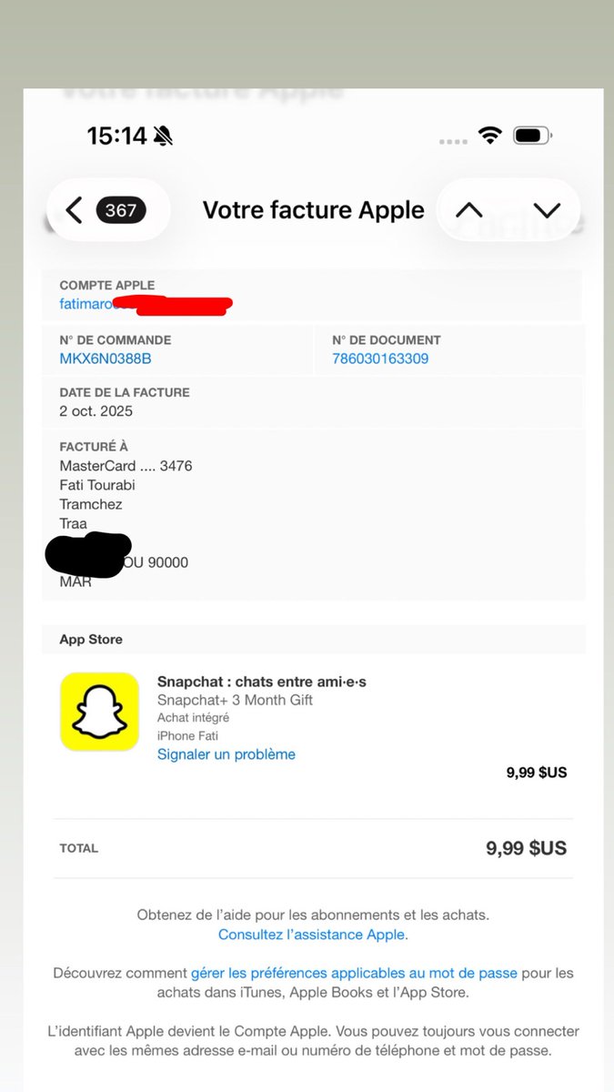 Fatimae32814861's tweet image. Hello @SnapchatSupport @snapchatsupport_fr,

Apple (Case 102866643561) has verified my identity and my purchases for my account linahaws. Why is your support still ignoring my official proofs? I need my account back!

#Snapchat #AppleSupport
@SnapchatSupport

@AppleSupport