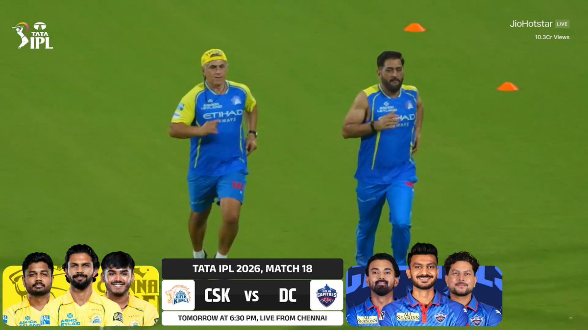 KingKong101's tweet image. 💛 BREVIS BACK vs DC TODAY! 💛

Dhoni out (calf) 😔

Brevis power middle mein! 

CSK jeetegi? Prediction 👇

#CSKvsDC #Brevis #WhistlePodu #IPL2026