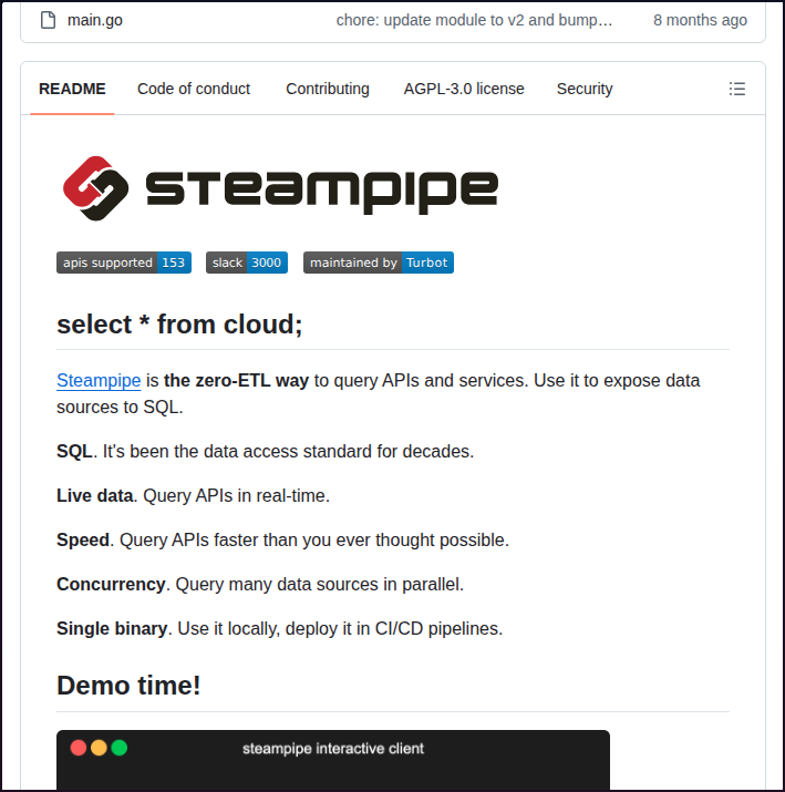 tom_doerr's tweet image. Zero-ETL SQL query APIs and services

github.com/turbot/steampi…