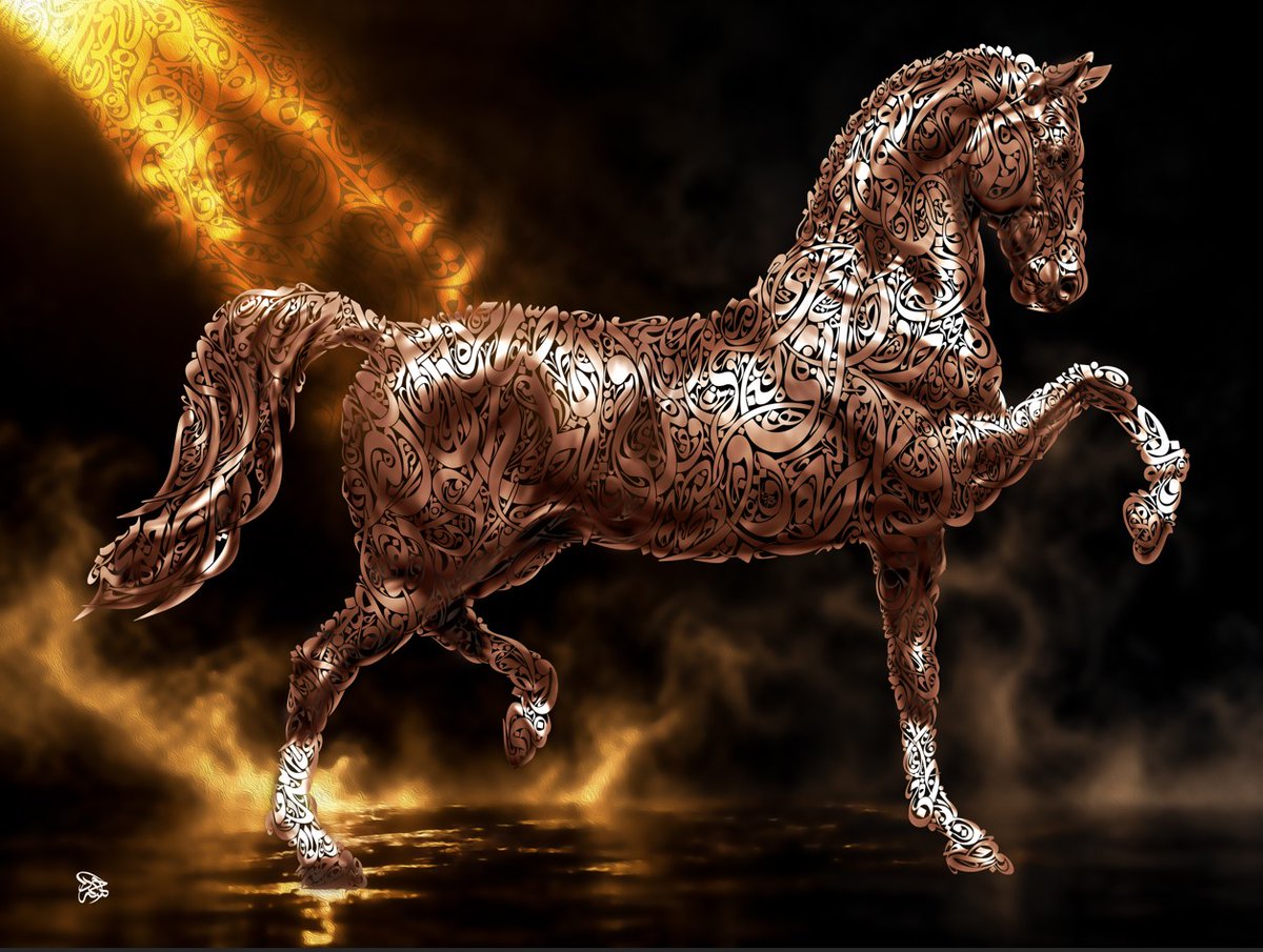 ah74eru's tweet photo. A fusion of strength and freedom through Arabic calligraphy.
Where light meets fire, and letters transform into a living form.
A piece that bridges tradition and contemporary art. https://t.co/oUGUM7yavH