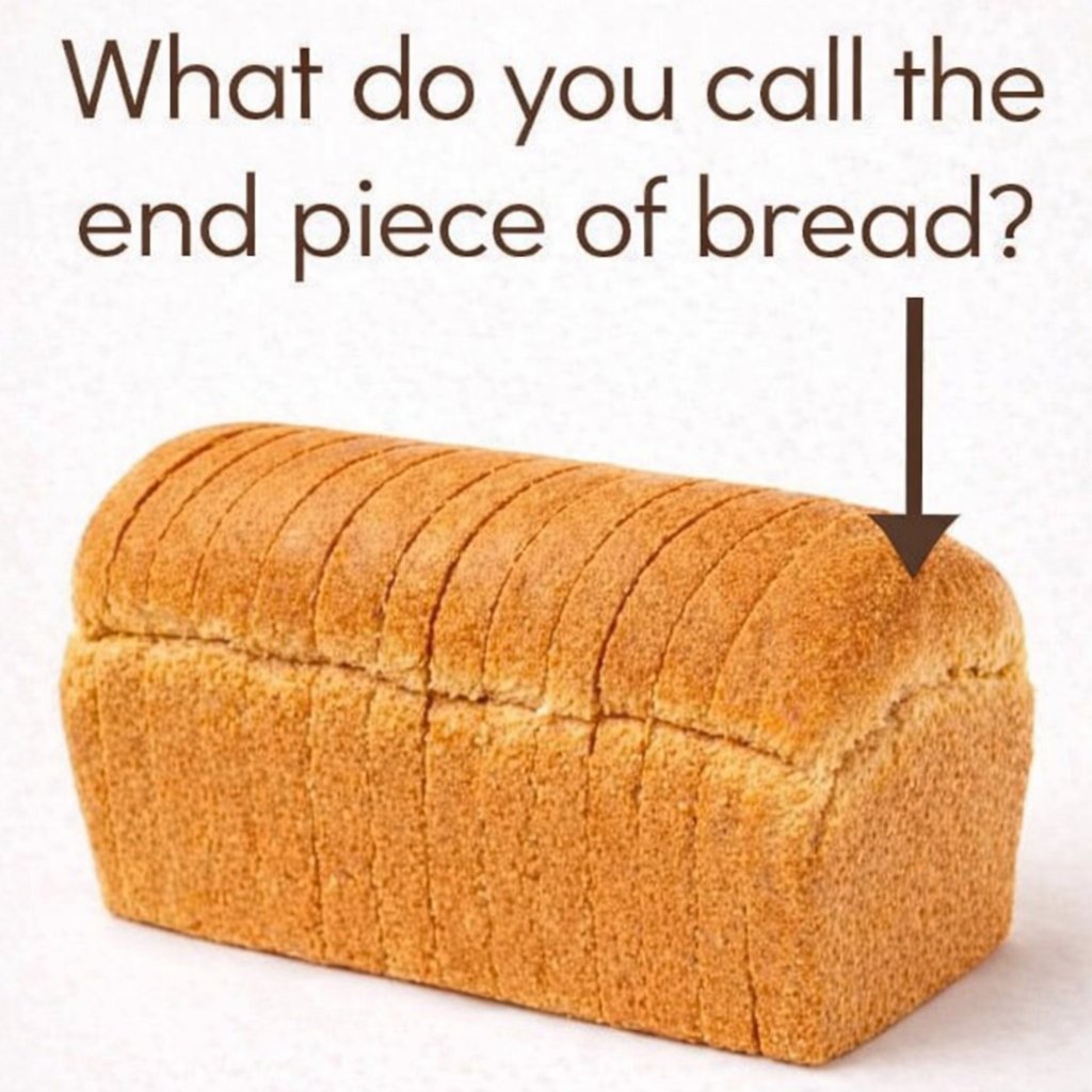 Hoorain154's tweet photo. What do YOU call the end piece of bread? 🤔🍞👇 https://t.co/VlGUA3b1F8