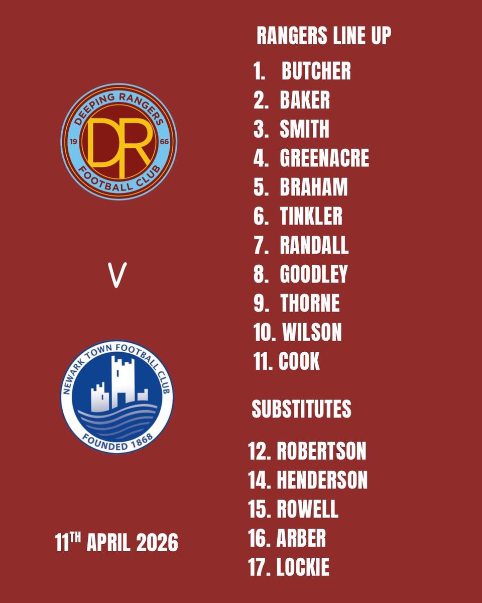 For the last time this season, here is your starting line up for todays game against <a href="/NewarkTownFC/">Newark Town FC</a> 

<a href="/utdcos/">UCL</a> <a href="/NonLeagueCrowd/">Non League Crowds</a>