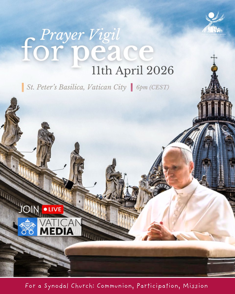 Synod_va's tweet image. #Together Praying for #Peace this evening with the Holy Father and the Universal Church.

🙏Join LIVE in praying with us through Vatican News : youtube.com/live/EEM7a3mHM…

#synodality #synodalchurch #synod