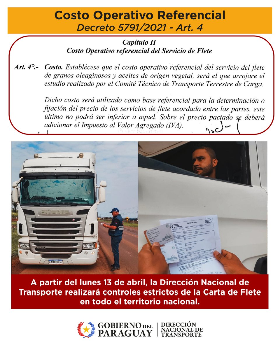 Dirección Nacional de Transporte - Paraguay tweet media