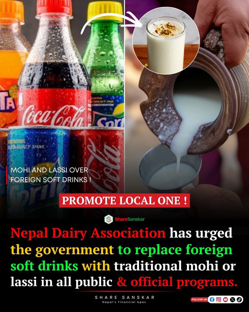 Our roots our taste, mahi and lassi are our pride. Every sip supports Nepali farmers. Let’s boost our economy by choosing local over imported drinks. 🇳🇵🥛🤟