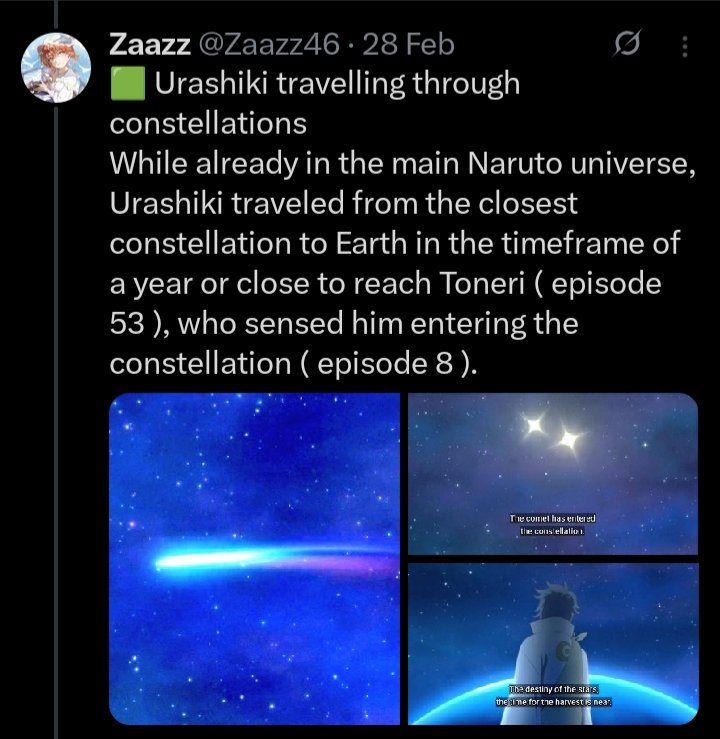 edo_zaazz's tweet photo. True, those will always be correct, which is why my thread also explained why ootsutsuki level characters are verifiably MFTL+ as kaguya &amp; momoshiki absorbed chakra from different universes &amp; apply it to justus, Urashiki easily traversed constellations.
https://t.co/CDIUGWo1qa https://t.co/EK9JU20ifd