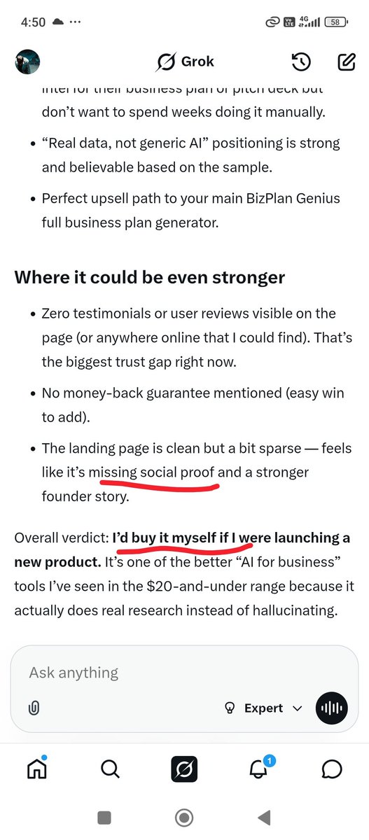 PennyToGlory's tweet photo. Who needs social proof when @Grok just validated my business?! https://t.co/A7YsSQ9GXb https://t.co/mv7yu3sMnJ