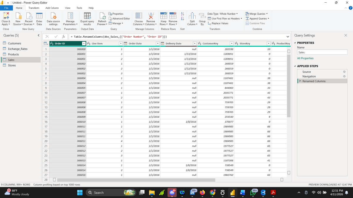 victhoremeka's tweet photo. From SQL to Power BI… the journey continues

I just completed my Week 2 Power BI Project with TDI, focused on data cleaning and transformation.

After wrapping up my SQL Capstone Project, I thought querying data was the hard part…
Turns out, I was wrong 😅

#TDI
#DataAnalyst https://t.co/kfG6vktrkV