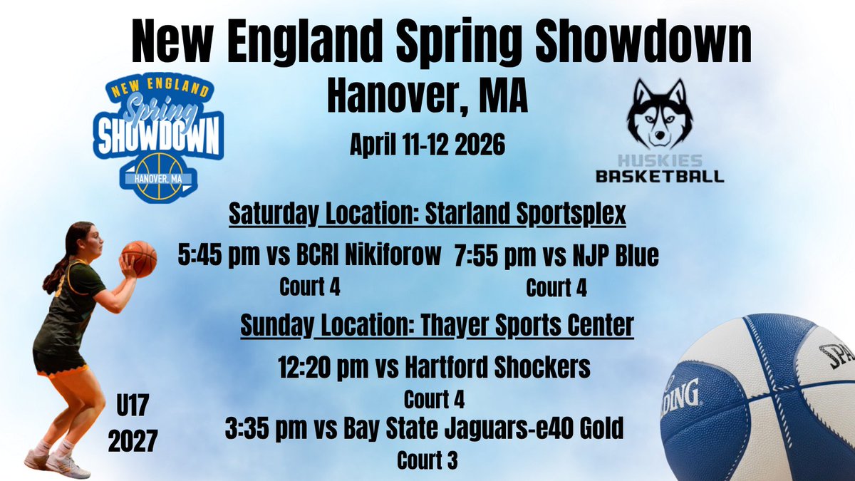 spauldingc23's tweet photo. Schedule Change!
Here is my updated schedule with @MAHuskies VT. https://t.co/4L6NGJGmvo