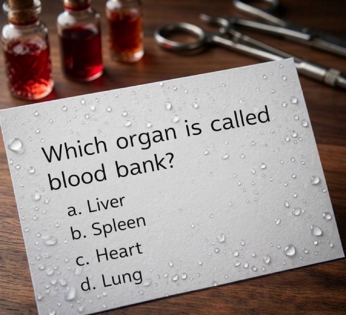 Doctors__squad's tweet photo. Which organ is called blood bank? https://t.co/9inbhTYBog