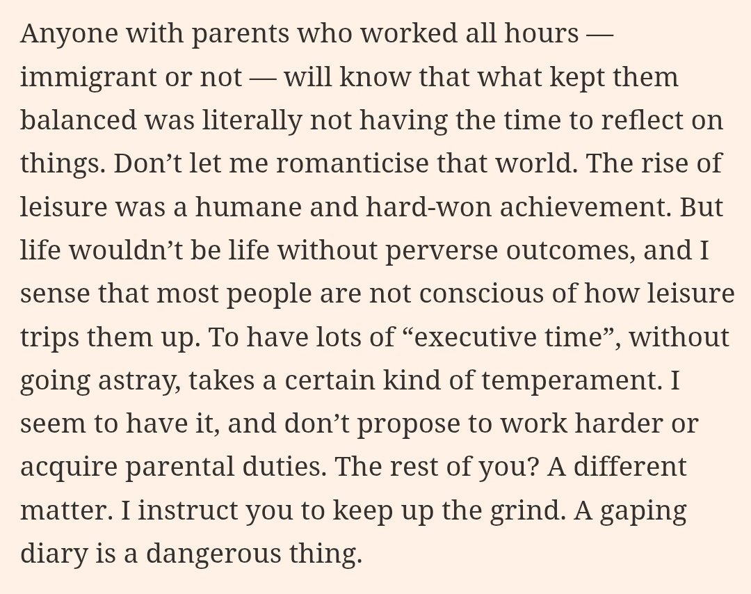 This FT opinion was practically designed in a lab to be maximum elitist. JFC. It reads like an Onion piece. Apparently, we have too much leisure and too little stress in our lives, and it's leading to populism. One solution is to have more kids to have more stress. Wild stuff.