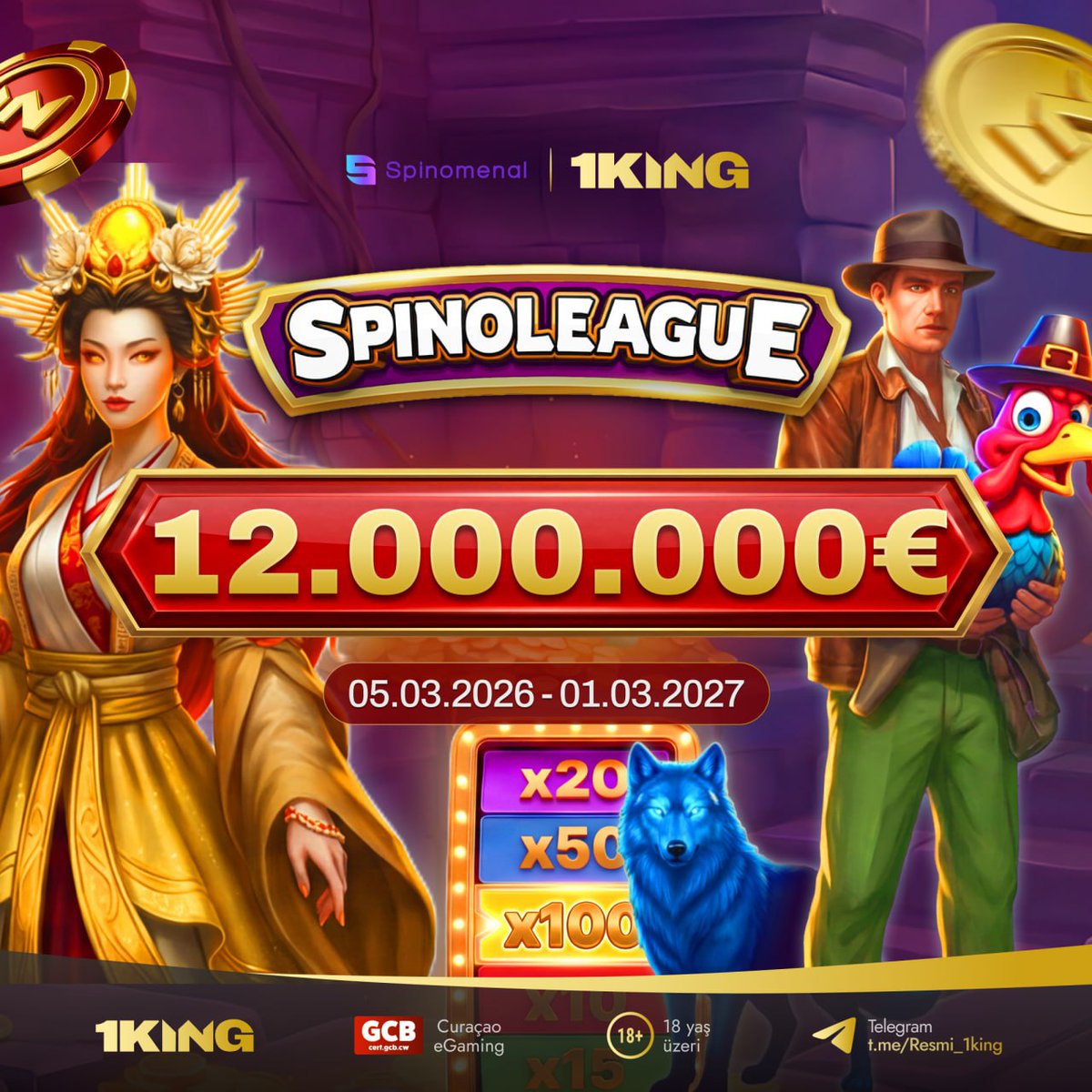 hitnspin_europe's tweet image. 👑 KRALLIKTA YENİ BİR LİG BAŞLIYOR!👑 
 
🔥  Toplam ödül havuzu: 12.000.000€
🔥 Haftalık turnuvalar: 220.000€ ödül havuzu
 
👉 winup.uno 👈

‼️MIN HAVALE 500₺‼️
#MILLI PIYANGO #DOGOBET #YOUWIN