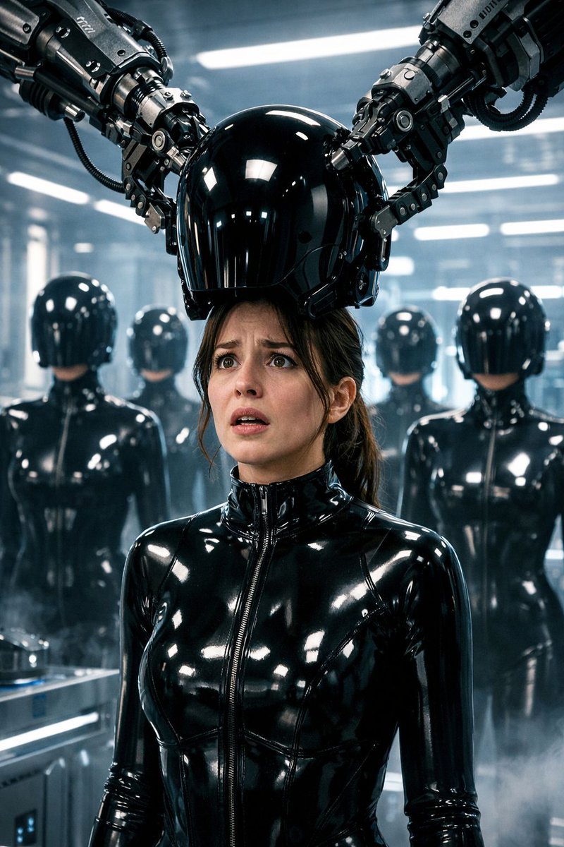 BloomLyka's tweet image. Mara couldn't believe how quickly it all happened: the flurry of slick hands grabbing her, the blindfolded transport, being fitted into the dronesuit. And now the last step. The helmet lowered to begin its programming.

#assimilation #hivemind #drones #scifihorror #darknarrative