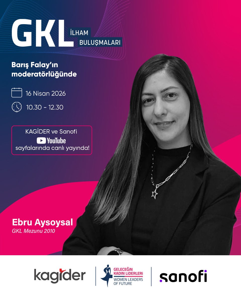 kagider's tweet photo. Bengi Kurtcebe, GKL İlham Buluşmaları’nda!

Sanofi ve KAGİDER iş birliğiyle yürüttüğümüz Geleceğin Kadın Liderleri Projesi, 16 yıldır genç kadınların liderlik potansiyelini desteklemeye devam ediyor.
Bu yıl GKL İlham Buluşmaları’nda, GKL mezunları ve alanında ilham veren https://t.co/I6mb51UK9V