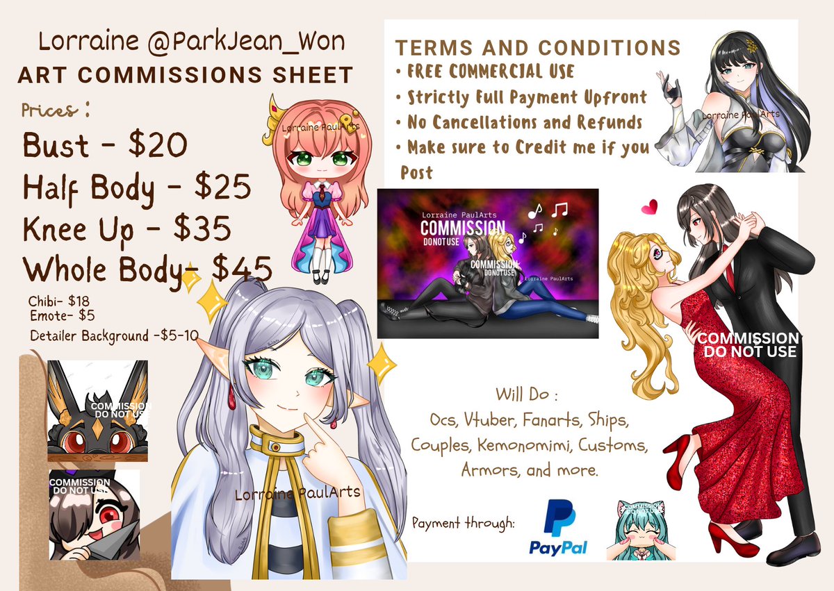 My APRIL COMMS are now Open‼️
Currently saving funds for my summer class this upcoming June^^ Any support would mean a lot to me and will greatly help with my school expenses.

If interested, please feel free to message me. RTs would also help me a lot. Thank you so much🙇💕