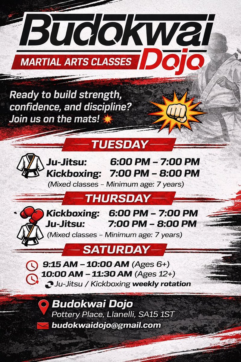 BudoMartialart's tweet image. Budokwai Dojo #schedule