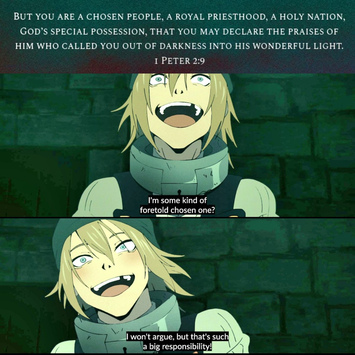 Peter rizzing us up pretty hard here, but it's the truth. It's not just about who we were before, it's about who we become in Christ.
#anime #sentencedtobeahero #FaithAndFandom