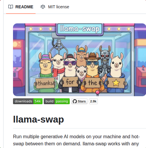 tom_doerr's tweet image. Hot swap local AI models on demand

github.com/mostlygeek/lla…