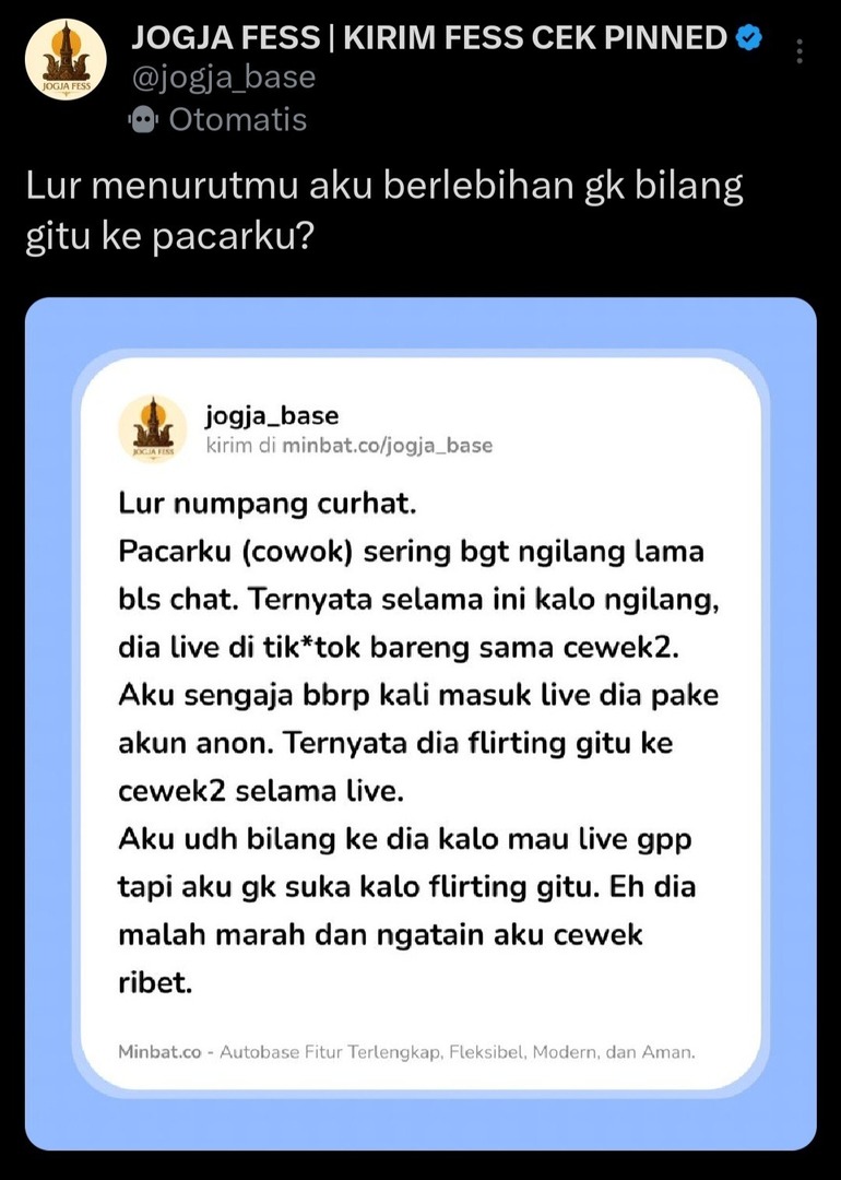 JOGJA FESS | KIRIM FESS CEK PINNED tweet media