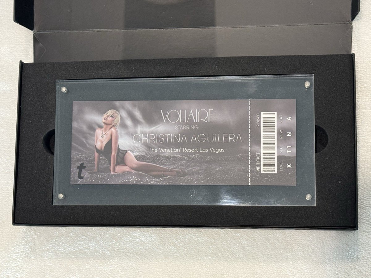 OrigArtefacts's tweet photo. Christina Aguilera Voltaire Las Vegas Residency Ticketmaster VIP Ticket.  
🔗 https://t.co/cm3celYzzb  
 #ad https://t.co/TNaCSv43aK