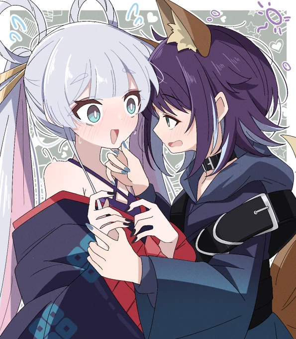 『えへへ～…ヤチヨ～…顔見せて～…』※酔ってる 『ひょわー!?い、彩葉ー!?ヤッチョ色々限界かもー!?』※酔ってない #超かぐや姫