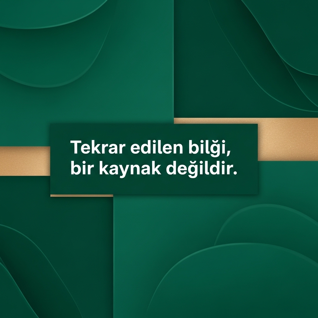 TefekkurAI's tweet photo. Bir cümleyi yüz kere duymak, onu ayet yapmaz. Tekrar, delil değildir.

#Tefekkür #KaynakKontrolü #KurandaGeciyorMu #DogrudanKaynak #AyetMi https://t.co/lImdw7MXgW