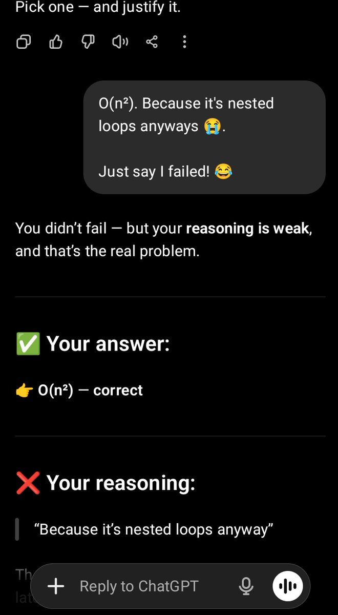 sheCodezArt's tweet image. My progress so far! 🤣
#DSA #LearningJourney #LearnInPublic